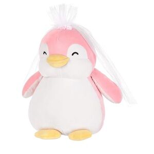 Miniso pink bridal penguin stuffed animal pink